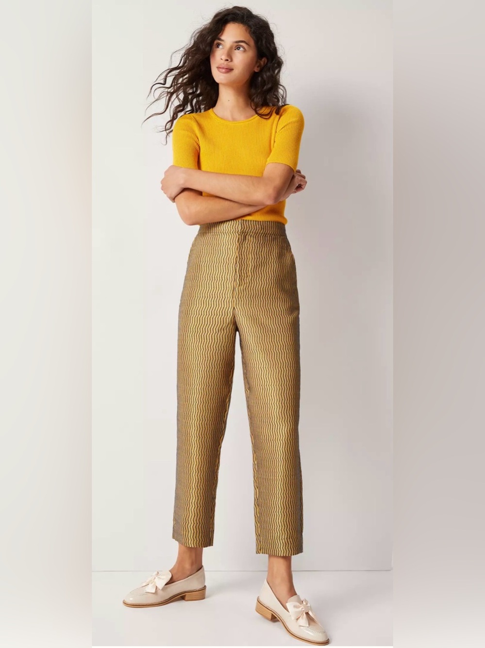 Maeve Melyssa Jacquard Trousers by Anthropologie